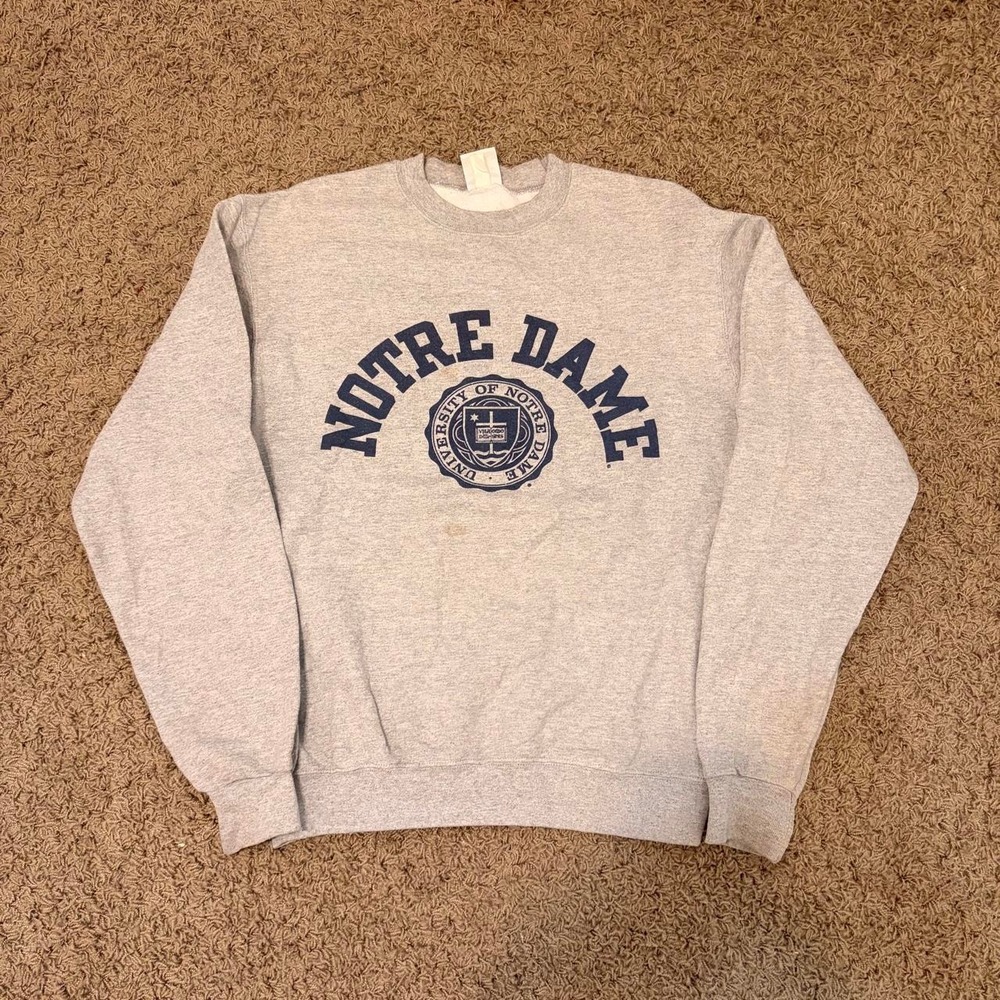 Champion University of Notre Dame Eco Fleece Sweatshirt Grey Medium